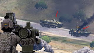 Convoy Ambush - AT missile vs Russian Tanks | Defeated Russian Convoy | ARMA 3: Milsim Gameplay