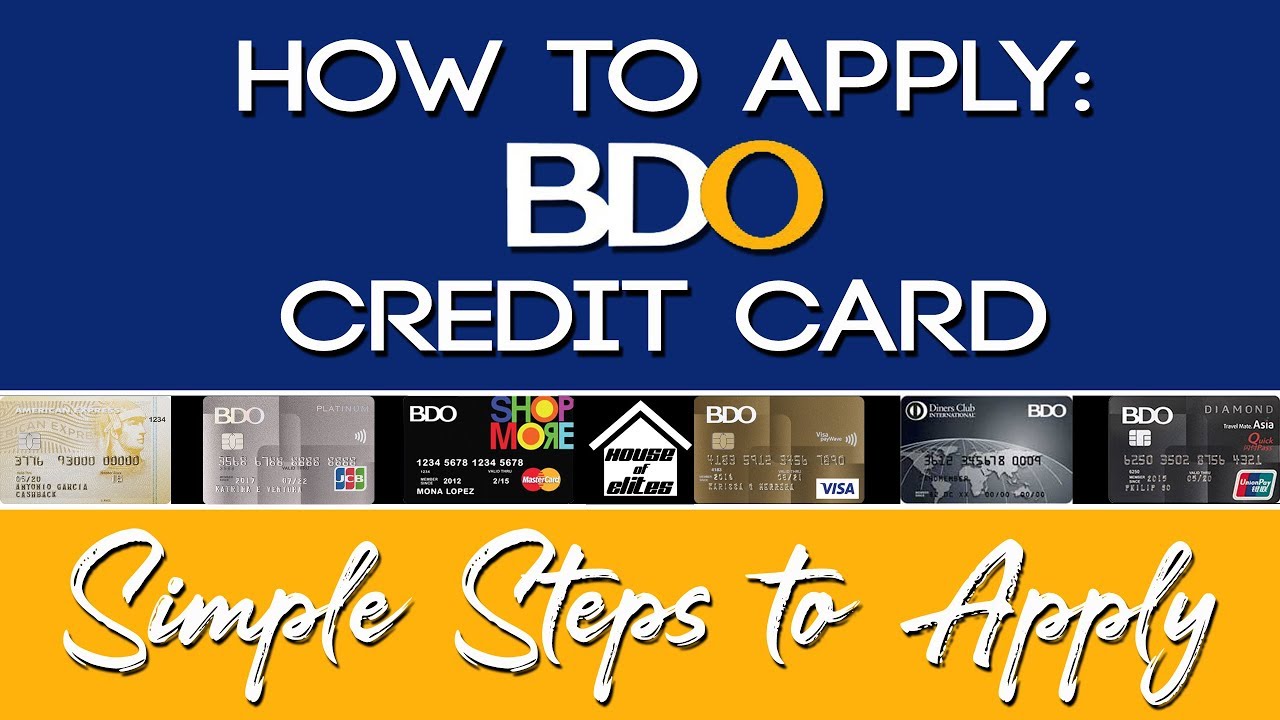 Credit Card Philippines: How to Apply for a BDO Credit ...