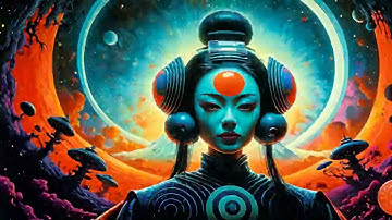 Cyber Geisha vs. The AI Cosmic Eternal Light | Den Dragon (Watch in 4K!) #aiart #animation