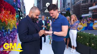 Times Square scavenger hunt leads to marriage proposal l GMA