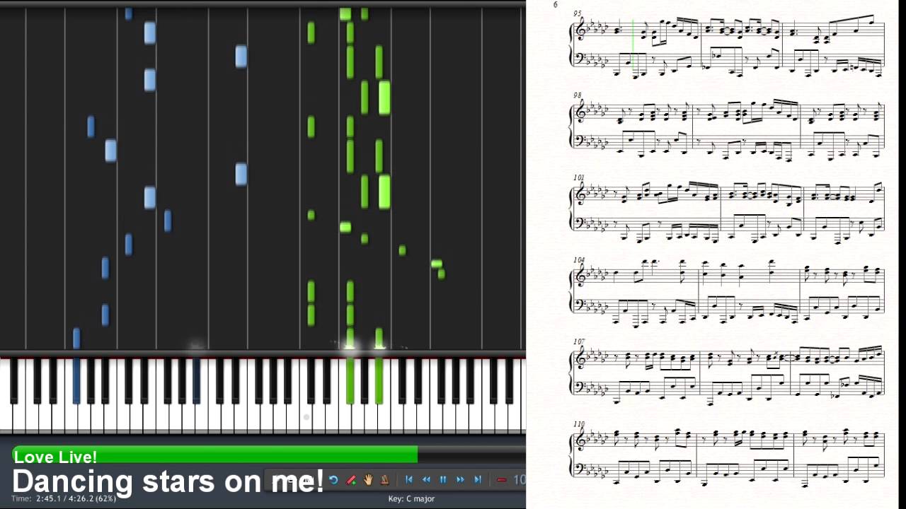 Love Live! - Dancing stars on me (Synthesia Piano Tutorial) [ラブライブ！]