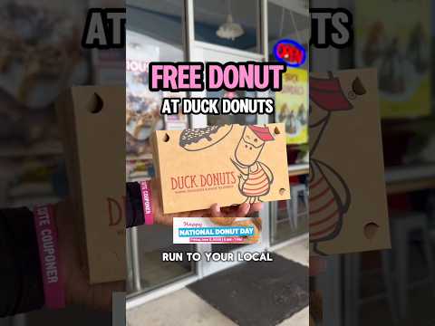 RUN! FREE DONUT AT DUCKS DONUTS 🐥🍩 #shorts