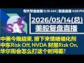 美股直播05/14[复盘] 中美今晚结束, 接下来情绪催化剂中东Risk Off, NVDA 财报Risk On, 华尔街会怎么打这个时间差?