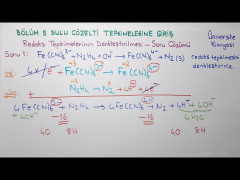 Genel Kimya1- Bölüm5-Sulu Çözelti Tepkimelerine Giriş-Redoks Denkleştirme-Soru Çözümü 1
