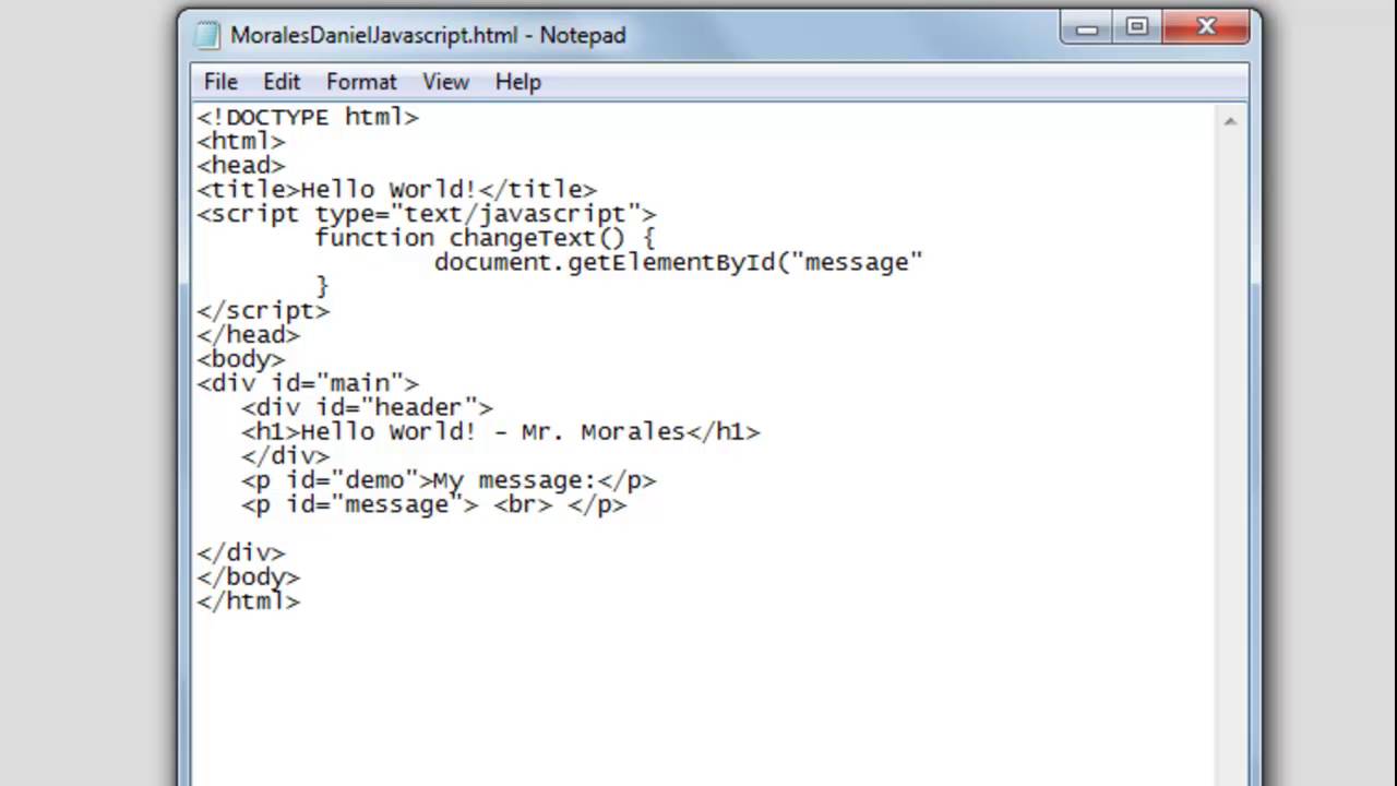 Javascript Hello World