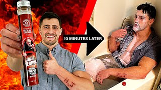 Trying not to Die after Eating the WORLD'S HOTTEST PEANUTS | Bodybuilder VS Tube of Terror Challenge