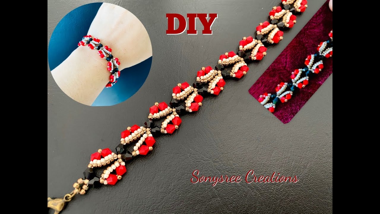 DIY bracelets with beads. Beginners tutorial. Beaded bracelet