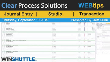 WINSHUTTLE Tutorial and WEBTips: Studio: Various Journal Entry Transactions (FBS1, FB01)