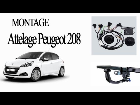 Installation attelage et faisceau éléctrique Peugeot 208