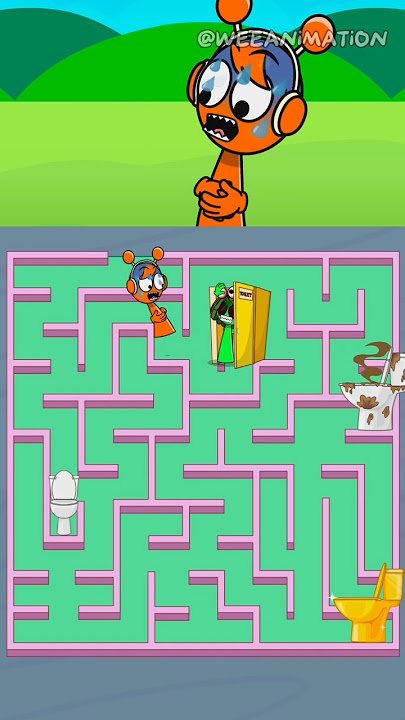 Toilet maze challenge! Help Oren 🤢 #sprunki  #shorts  #funny