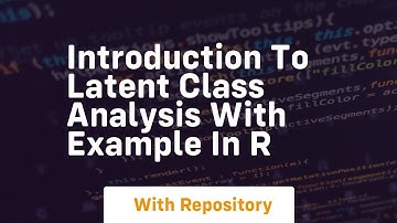 introduction to latent class analysis with example in r