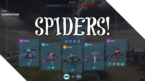 Spider Robots (Rayker, Fujin, Weyland, Invader, Raijin) Gameplay | War Robots - Domination Mode