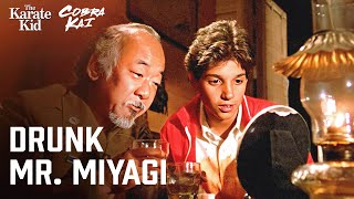 Drunk Mr. Miyagi The Karate Kid Ralph Macchio, Pat Morita