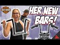 Her NEW Bars! - Harley Iron 883 Z-Bars Install