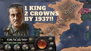 1 King 2 Crowns the Easiest and Fastest Way!! Carlist Achievement Guide HOI4