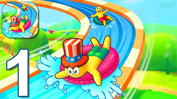 My Aquapark - Gameplay Walkthrough Part 1 - Race Down Splash Big (iOS, Android)