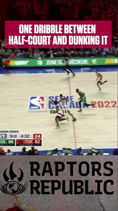 Christian Koloko with one dribble between half-court and dunking it