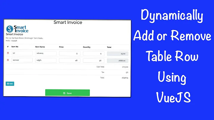 Dynamically Add or Remove Table Row Using VueJS