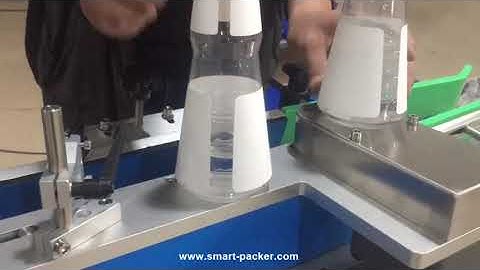 Cone shape bottle sauce oyster conical bottle neck body labeling machine testing video