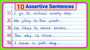 Assertive Sentence 10 examples || 10 Assertive Sentences in English || Assertive Sentence in English