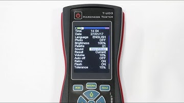 Overview of the T-UD3 Hardness Tester menu