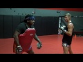 Mma fighter chris spang boxing padwork with dewey cooper