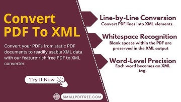 Convert PDF To XML For Free | Extract PDF data by line in XML Format with Free PDF to XML Converter