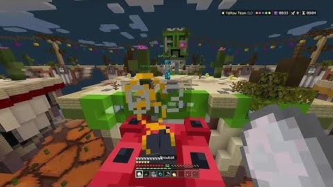 Doing a TnT jump using the Boom Box in Hive Skywars