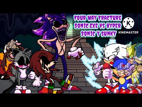 Gameplay Four Way Fracture Sonic.exe Vs Hyper Sonic y Sunky - YouTube