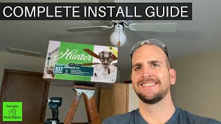 How To Install A Flush Mount Ceiling Fan | Hunter 42 Inch