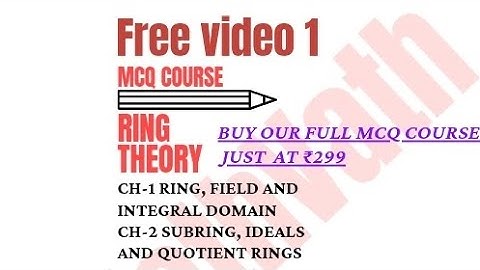mcq of ring theory | MCQ of Ring | MCQ of Field | Bsc 5th sem maths | #mcq | #ddu | #mathvath |