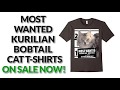 Most Wanted Kurilian Bobtail Cat Cute Funny T shirt - Men's, Women's, Kid's - Asphalt,  Blue, White