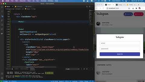 Instagram app Login using React  firebase Auth part 11
