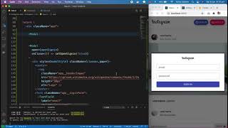 Instagram app Login using React  firebase Auth part 11