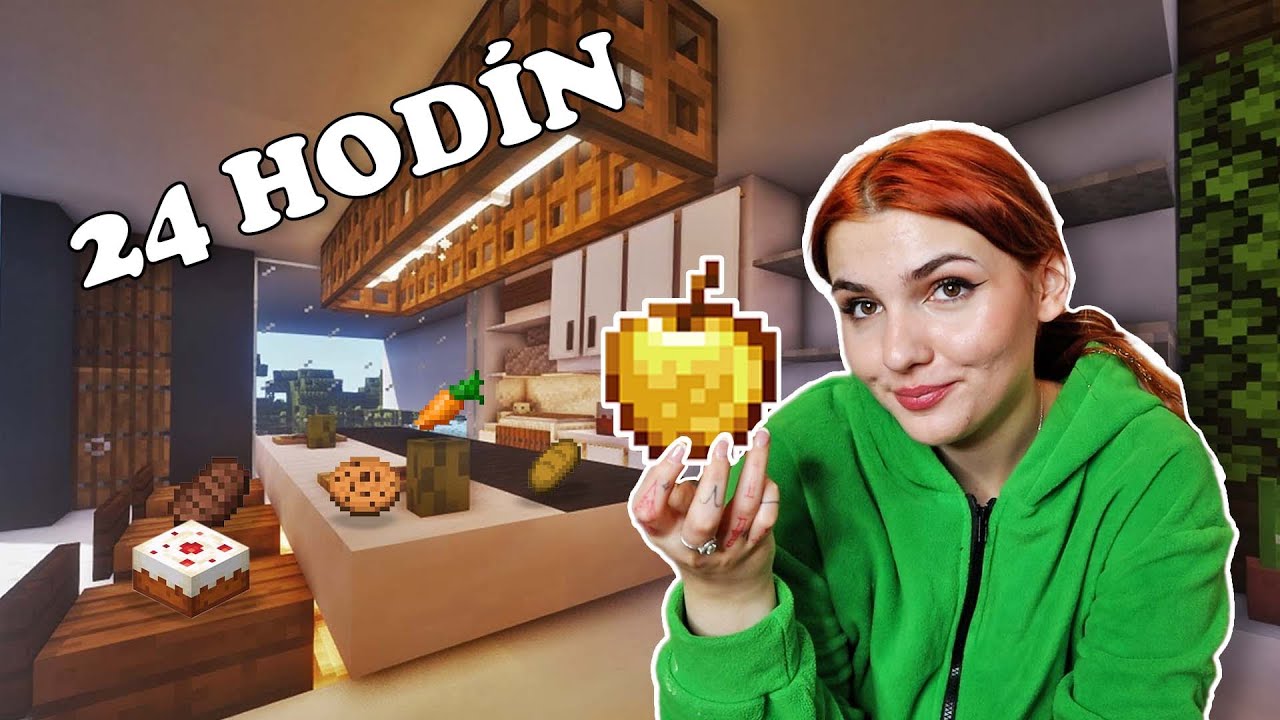 24 HODÍN JEM LEN MINECRAFT JEDLO! 🍎