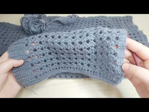 Tığ işi yelek ve şal modeli yaka kol kesimi 46-48 beden knitting , models , crochet ,вязание крючком