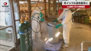 【速報】鳥インフル過去最多に　23道県で計54例確認