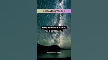 Every setback is a setup for a comeback