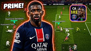 TESTANDO O DEMBÉLÉ 102 POTW DA CHAMPIONS NO EFOOTBALL MOBILE / GAMEPLAY COM O PRIME KKKKKKKKKKKKKKK