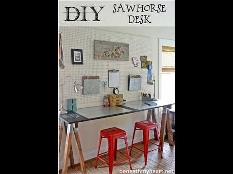 Diy Sawhorse Desk Youtube