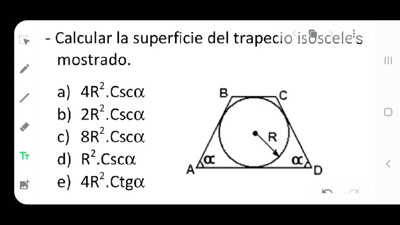  rea De Trapecio Is sceles Con C rculo Inscrito YouTube