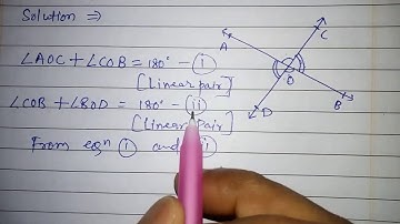 Prove that if two lines intersect, vertically opposite angles are equal
