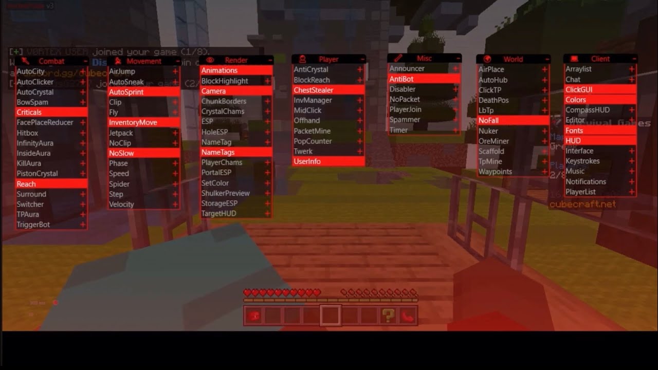 MCBE Minecraft : CubeCraft hack Using   VortexPulse v3