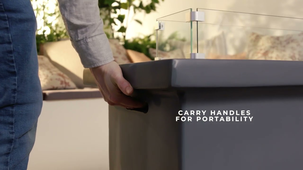 Tower Magna Rectangular Gas Fire Pit - Black