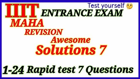 IIIT ENTRANCE EXAM REVISION with Rapid test Solutions 7 | MATHS | APIIITS