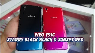 Vivo Y91C Starry Black Black and Sunset Red color