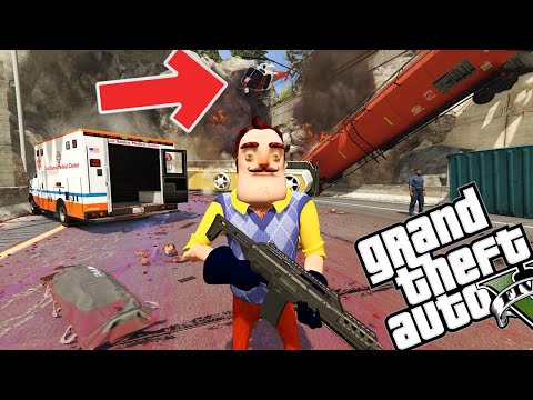 HELLO NEİGHBOR TREN KAZASINA GİTTİ - GTA 5 MODS #gta5 #helloneighbor