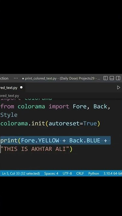 python project 29 Day 28 Print Colored Text program - YouTube