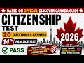 20 Must-Know Questions for the Canadian Citizenship Test 2026 | Practice Exam 14