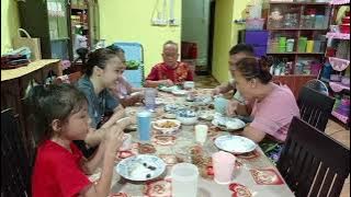 Makan Malam Bersama Keluarga Lauk Respi Pansuh Bujang Sigat.